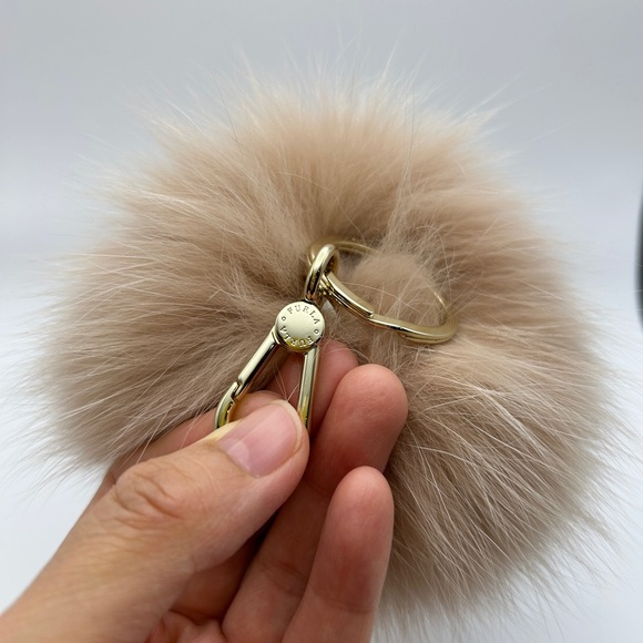 FURLA Pom Pom Charm Keyring in Beige - Picture 3 of 3